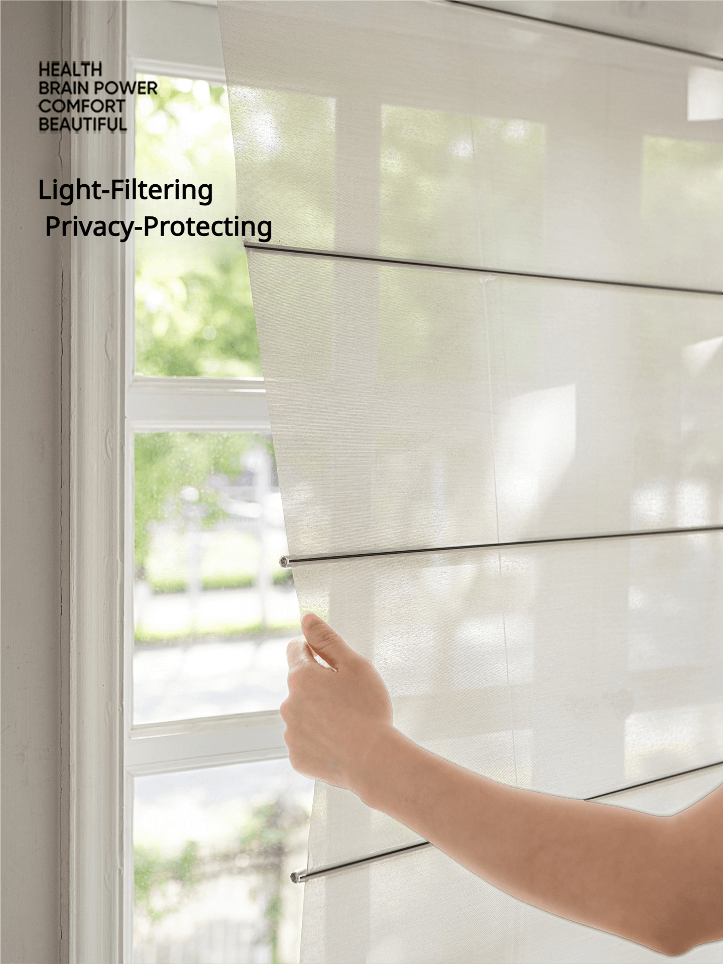 LuxVelum Lumière | French-Inspired Artistic Roman Shades (Linen-Texture & Eco-Certified)