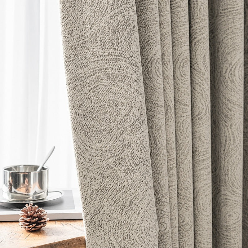 Beige ripple chenille curtain