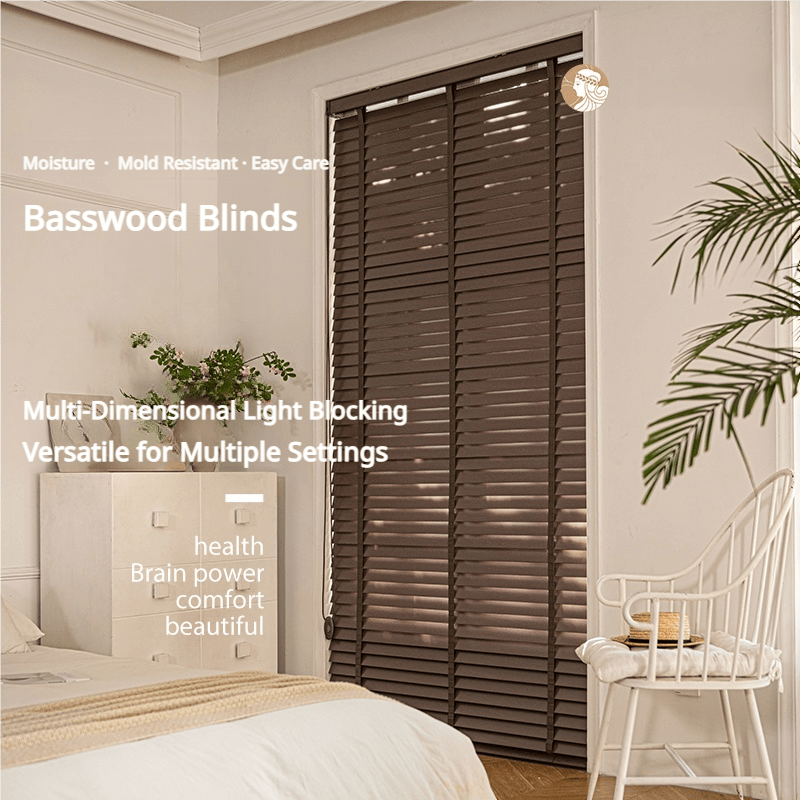 LuxVelum TimberGlow | Premium American Basswood Blinds (Eco-Coated & Moisture Resistant)