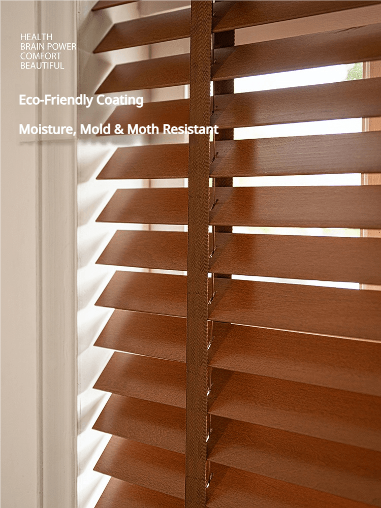 LuxVelum TimberGlow | Premium American Basswood Blinds (Eco-Coated & Moisture Resistant)