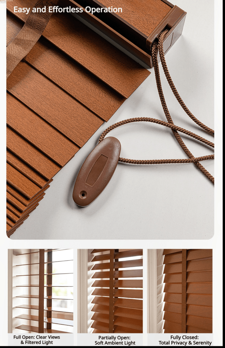 LuxVelum TimberGlow | Premium American Basswood Blinds (Eco-Coated & Moisture Resistant)