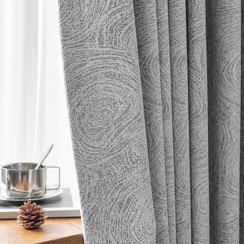 Gray ripple chenille curtain