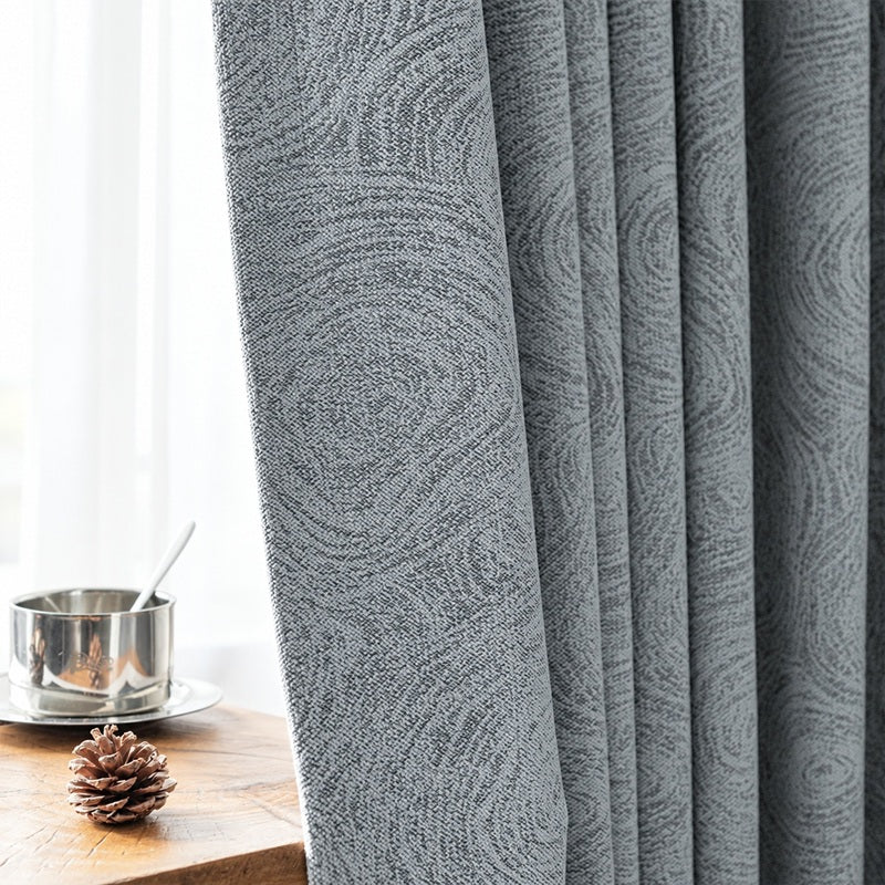 Blue ripple chenille curtain
